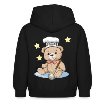 Teddy Star Cook Cooks Cook Cooking - Kids Hoodie - black - Back - AI Model Kid Female (0cm)