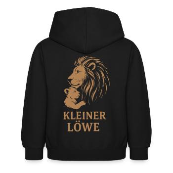 Löwe Mama Kind Eltern Liebe Design Shirt - Kinder Hoodie - Schwarz - Hinten - AI Model Kid Female (0cm)