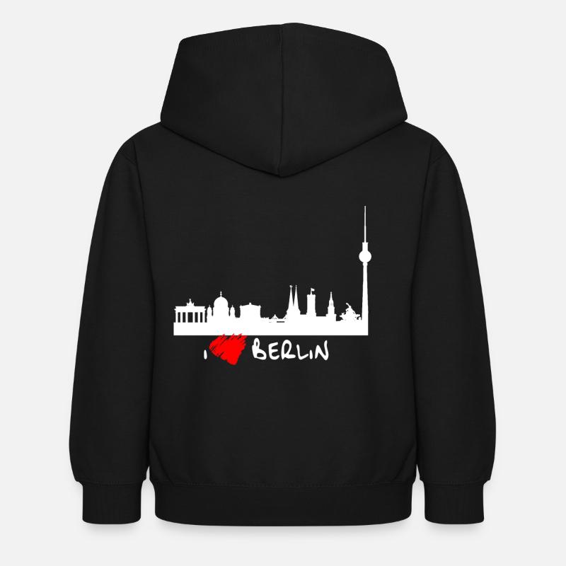 J'aime Berlin - Sweat à capuche Enfant - noir