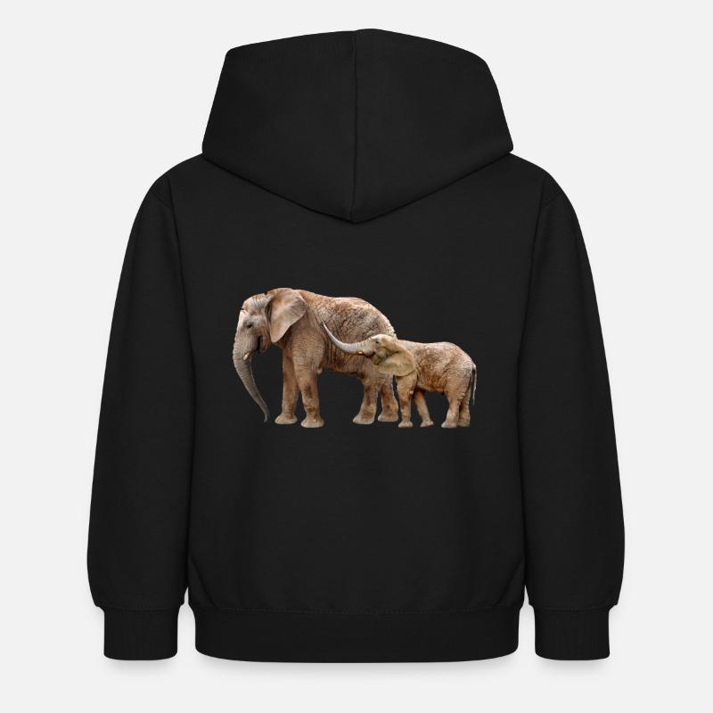 Elephant - Kids Hoodie - black
