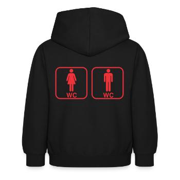 toilettes - Sweat à capuche Enfant - noir - Dos - AI Model Kid Female (0cm)