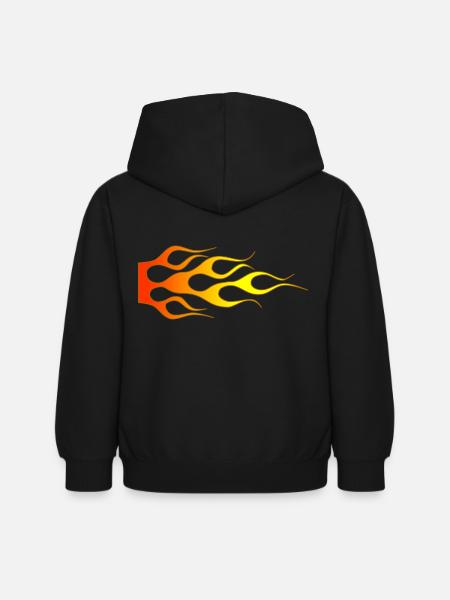Flammen - Kinder Hoodie - Schwarz