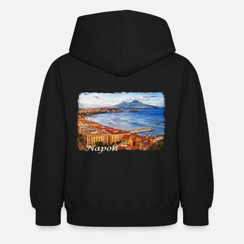 Le golfe de Naples en Italie - Sweat à capuche Enfant - noir