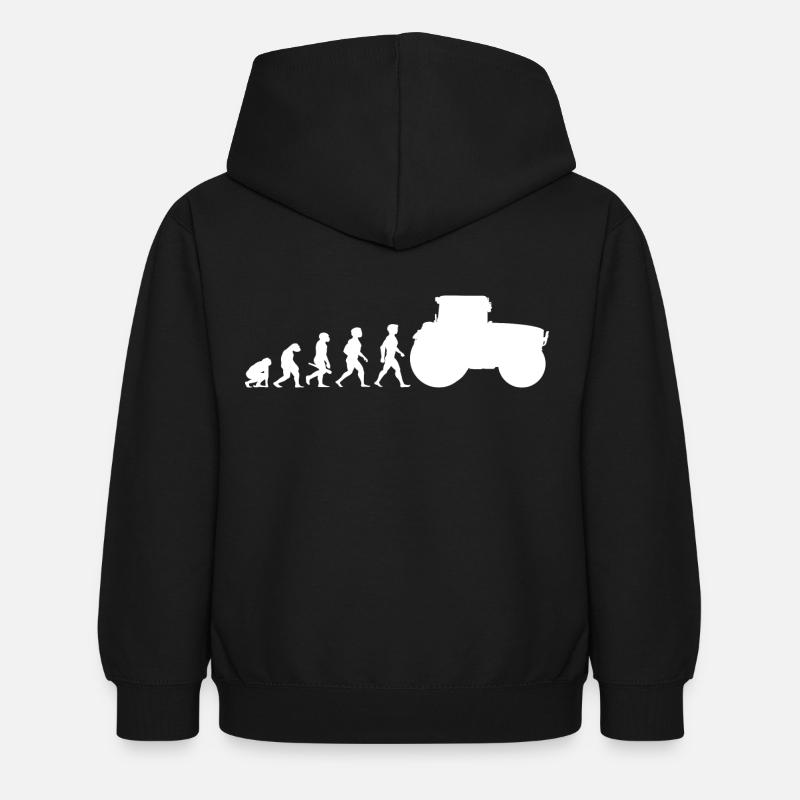 Evolution tractor tractor tractores - Sudadera con capucha para niños - negro