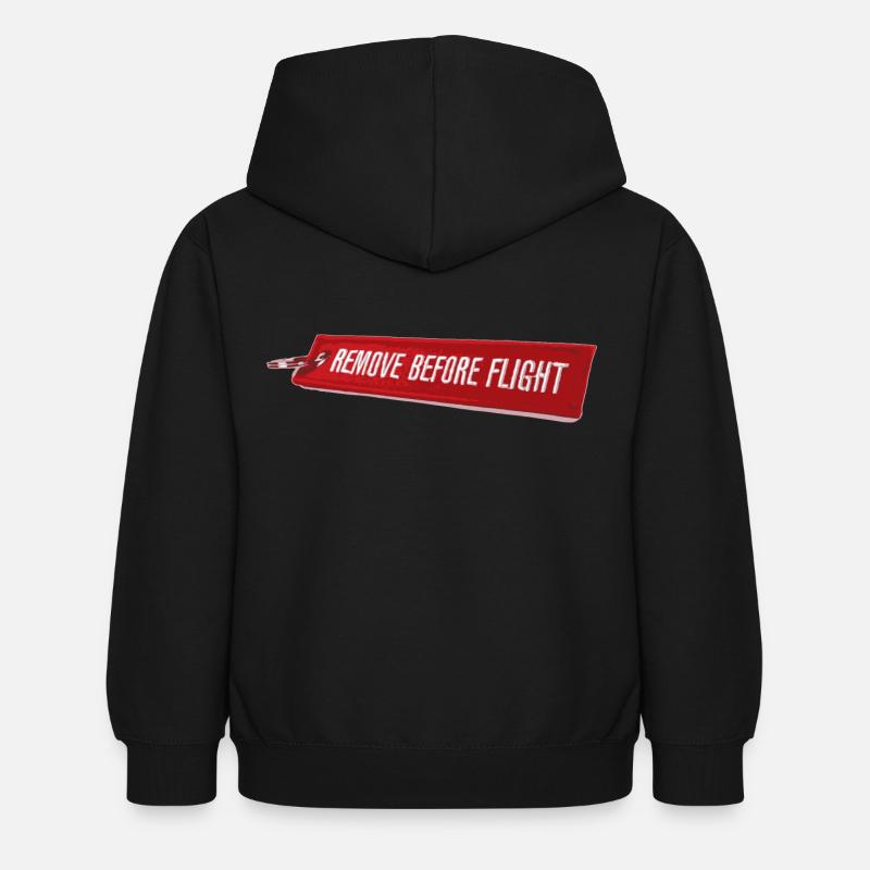 Remove Before Flight Aircraft - Kids Hoodie - black