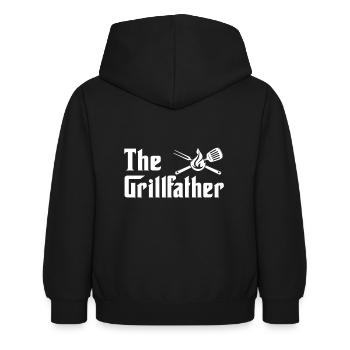 The Grillfather dad grandpa grilling BBQ - Kids Hoodie - black - Back - AI Model Kid Female (0cm)