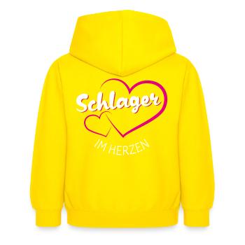 Schlager in the heart - Kids Hoodie - yellow - Back - AI Model Kid Female (0cm)