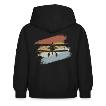 Airplane - Kids Hoodie - black - Back - AI Model Kid Female (0cm)