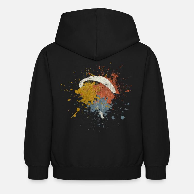 Gleitschirm - Kinder Hoodie - Schwarz