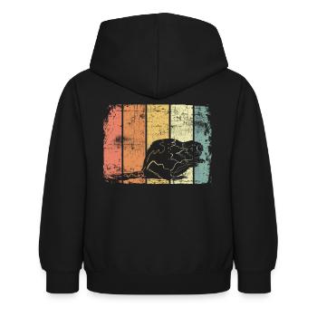 Castors - Sweat à capuche Enfant - noir - Dos - AI Model Kid Female (0cm)
