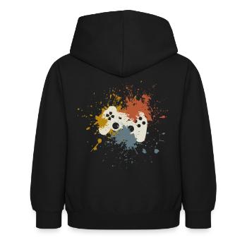 Gamer - Kinder Hoodie - Schwarz - Hinten - AI Model Kid Female (0cm)