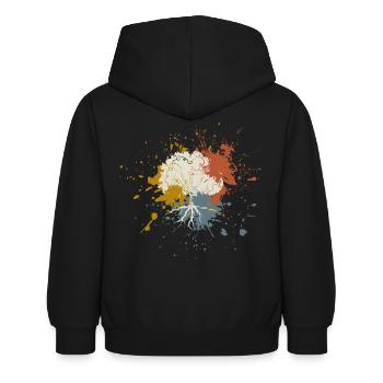 Arbre - Sweat à capuche Enfant - noir - Dos - AI Model Kid Female (0cm)