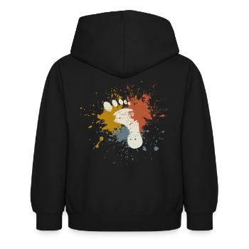 Fuß retro - Kinder Hoodie - Schwarz - Hinten - AI Model Kid Female (0cm)