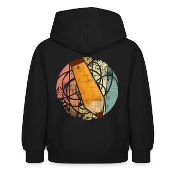 Schule - Kinder Hoodie - Schwarz - Hinten - AI Model Kid Female (0cm)
