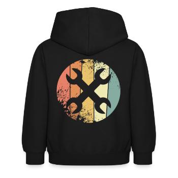 Outil rétro - Sweat à capuche Enfant - noir - Dos - AI Model Kid Female (0cm)