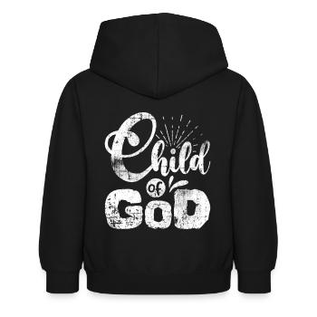 Gott - Kinder Hoodie - Schwarz - Hinten - AI Model Kid Female (0cm)