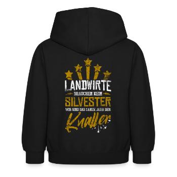 Agriculteur - Sweat à capuche Enfant - noir - Dos - AI Model Kid Female (0cm)