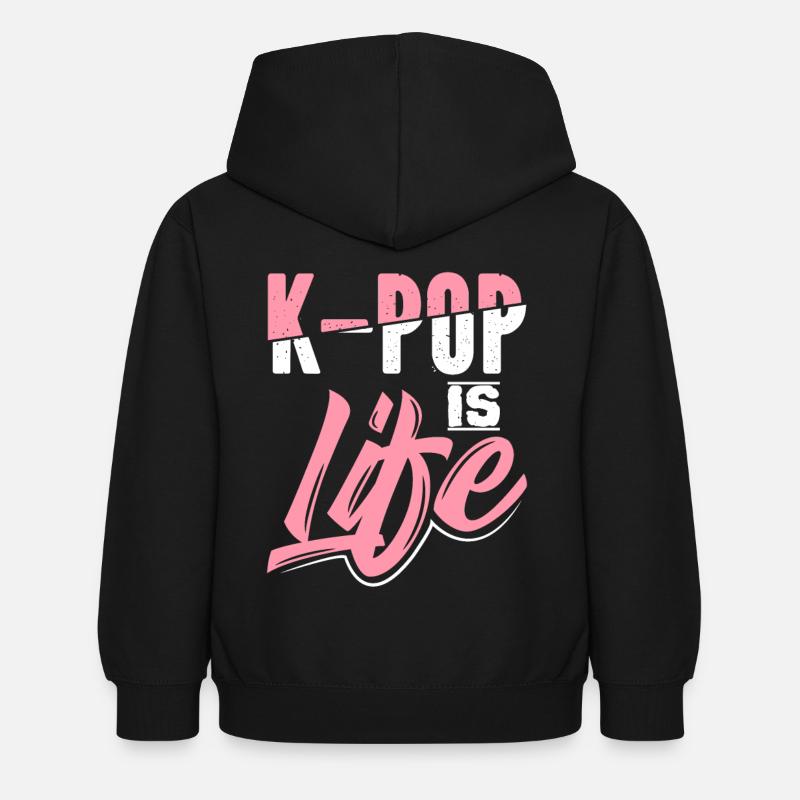 K-Pop - Sweat à capuche Enfant - noir