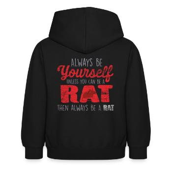 rat - Kids Hoodie - black - Back - AI Model Kid Female (0cm)