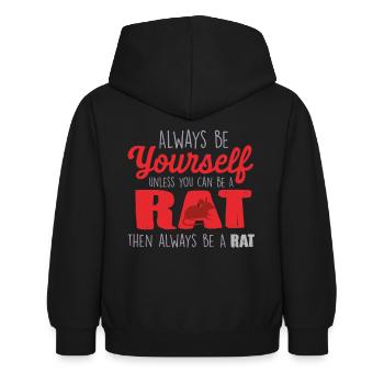 rat - Kids Hoodie - black - Back - AI Model Kid Female (0cm)