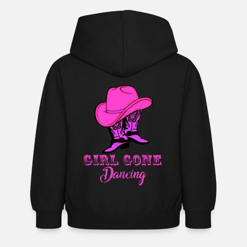 Line dancing, line dancing boots - Kids Hoodie - black