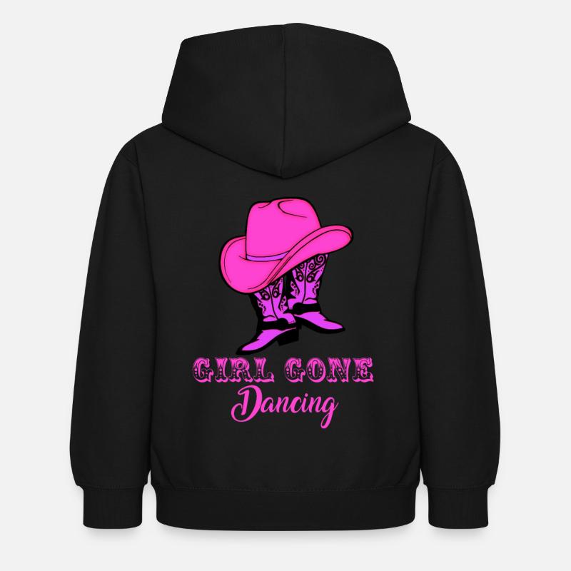 Line dance, line dance country western - Felpa con cappuccio per bambini - nero