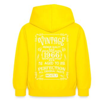 Birthday born in 1966 - Kids Hoodie - yellow - Back - AI Model Kid Female (0cm)