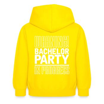 Soirée de célibataire - Sweat à capuche Enfant - jaune - Dos - AI Model Kid Female (0cm)