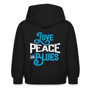 Blues - Kinder Hoodie - Schwarz - Hinten - AI Model Kid Female (0cm)