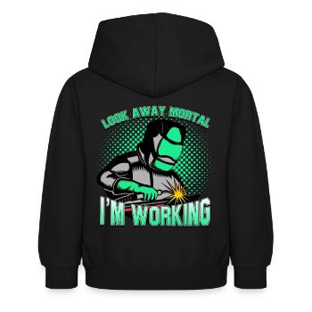 Welding - Kids Hoodie - black - Back - AI Model Kid Female (0cm)