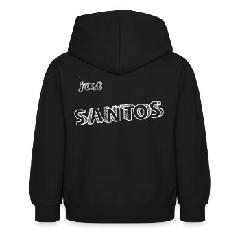 Santos Name - Kinder Hoodie - Schwarz - Hinten - AI Model Kid Female (0cm)