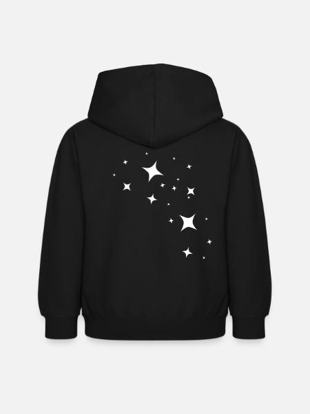 Stern Sterne - Kinder Hoodie - Schwarz