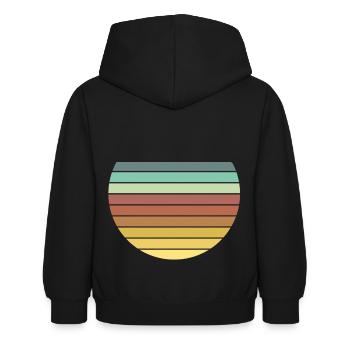Kreise - Kinder Hoodie - Schwarz - Hinten - AI Model Kid Female (0cm)