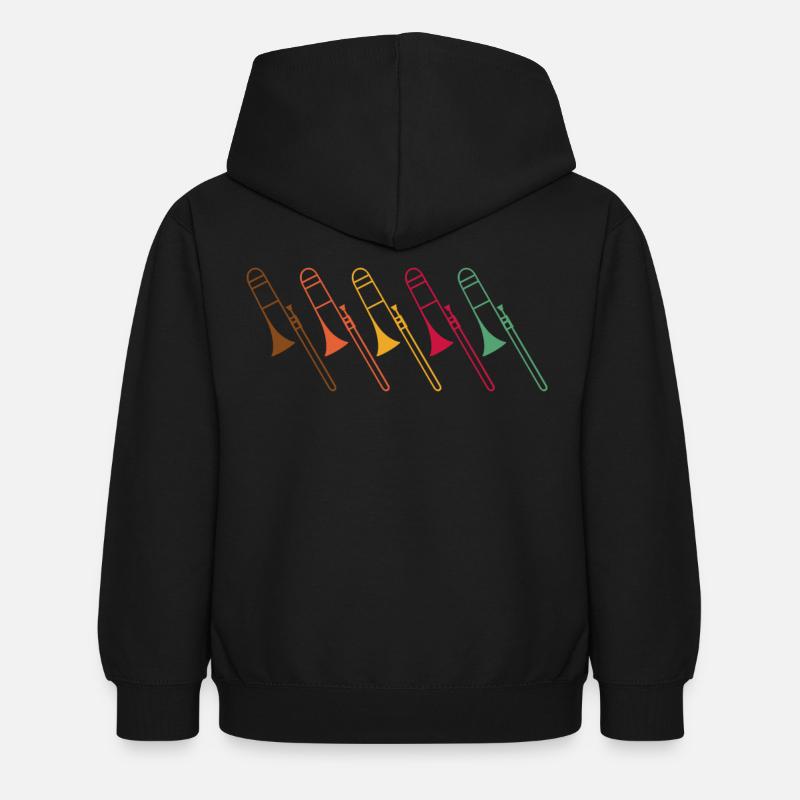 Posaune - Kinder Hoodie - Schwarz
