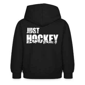 Hockey - Kinder Hoodie - Schwarz - Hinten - AI Model Kid Female (0cm)
