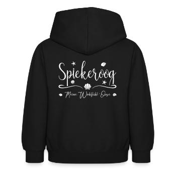 Meine Wohlfühl-Oase - Insel Spiekeroog - Kinder Hoodie - Schwarz - Hinten - AI Model Kid Female (0cm)