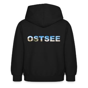 Baltique Inscription Panorama - Sweat à capuche Enfant - noir - Dos - AI Model Kid Female (0cm)
