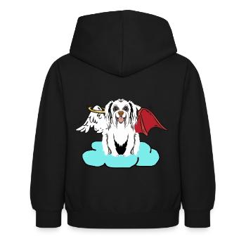 Celestial Satan Dog Hells Dog Devil Angel - Kids Hoodie - black - Back - AI Model Kid Female (0cm)