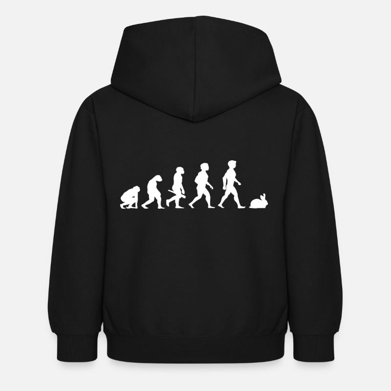 Evolution lapins lapin lapin rongeurs - Sweat à capuche Enfant - noir