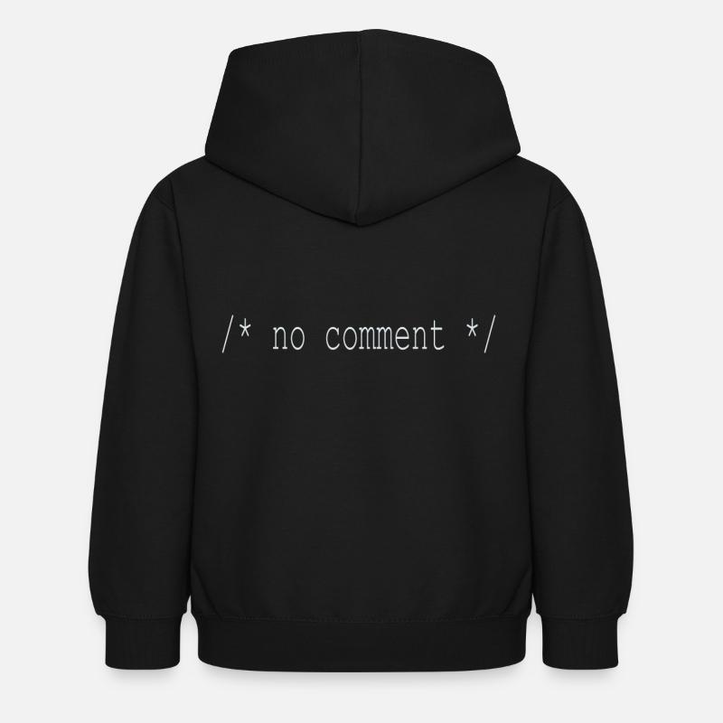 No Comment! Gift idea for computer scientists - Kids Hoodie - black