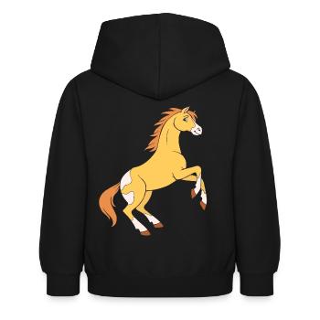 Cheval sauvage Fille Cheval - Sweat à capuche Enfant - noir - Dos - AI Model Kid Female (0cm)