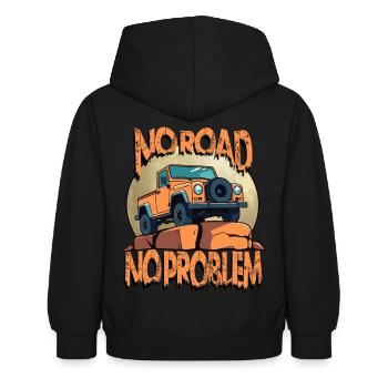 Geländewagen Fahrer - Kinder Hoodie - Schwarz - Hinten - AI Model Kid Female (0cm)