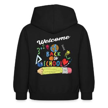 Back to School - Kinder Hoodie - Schwarz - Hinten - AI Model Kid Female (0cm)