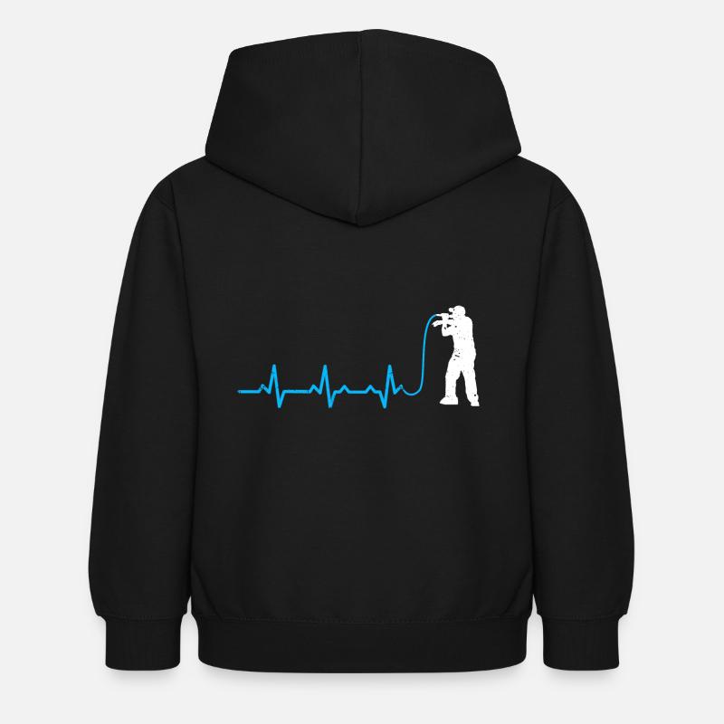 rap rythme cardiaque cadeau micro rythme cardiaque MC - Sweat à capuche Enfant - noir