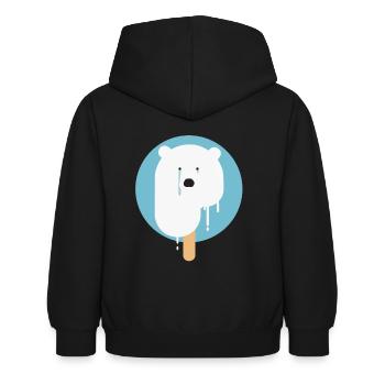 Earth day Polar Bear - Kids Hoodie - black - Back - AI Model Kid Female (0cm)
