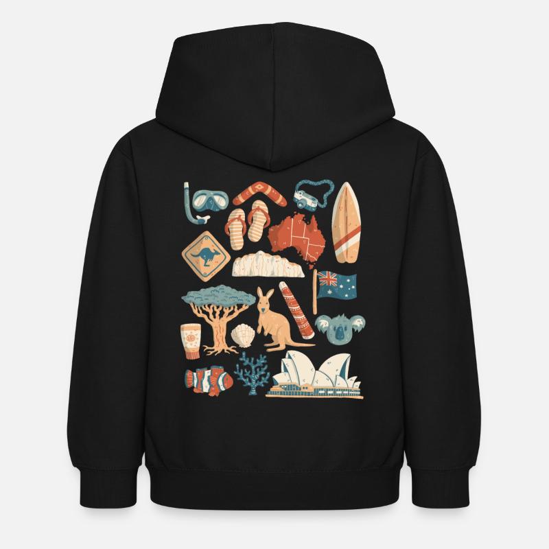 Australien - Kinder Hoodie - Schwarz