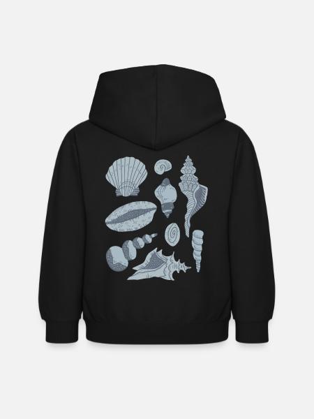 Muscheln - Kinder Hoodie - Schwarz