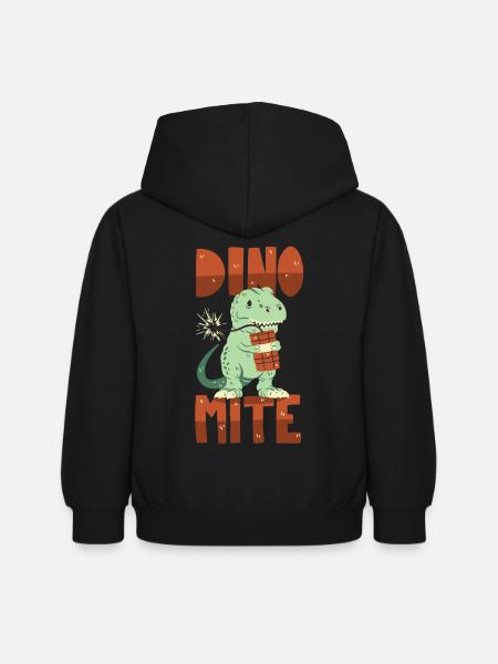 Dino mit Dynamit - Kinder Hoodie - Schwarz