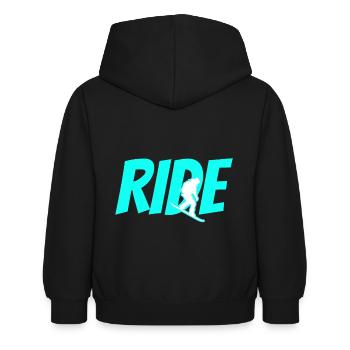 RIDE SNOWBOARDER - Kinder Hoodie - Schwarz - Hinten - AI Model Kid Female (0cm)