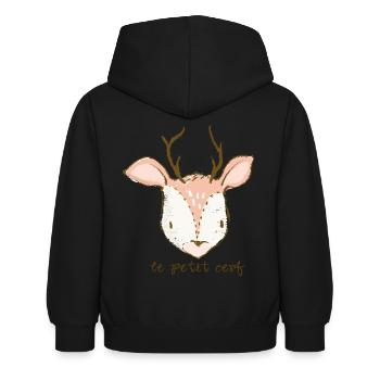 le petit cerf - Kinder Hoodie - Schwarz - Hinten - AI Model Kid Female (0cm)